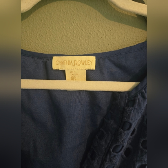 Cynthia Rowly Blue Eyelet Dress - Picture 3 of 4